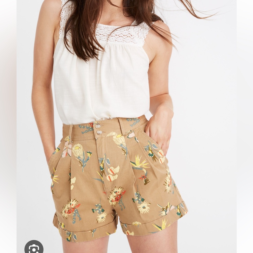 NWT Madewell Pleated Shorts in Hawaiian Hideaway